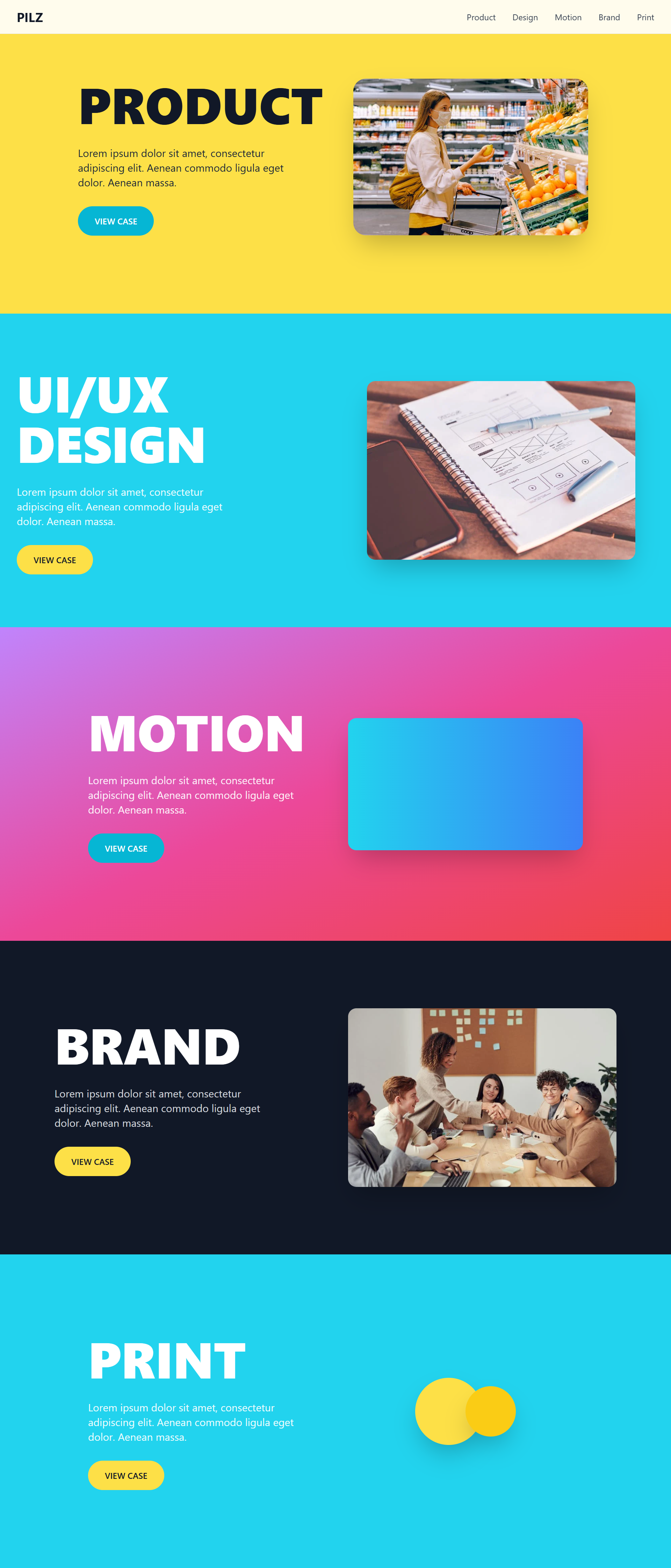 Full page of Creative Landing